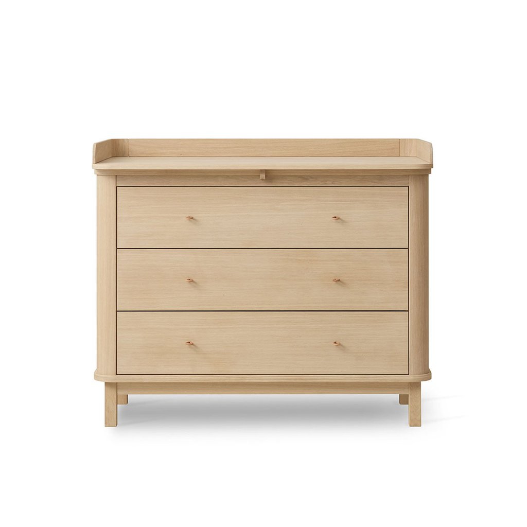 Oliver Furniture Wood Wickelkommode, 3 Schubladen mit Wickelplatte groß, Eiche
