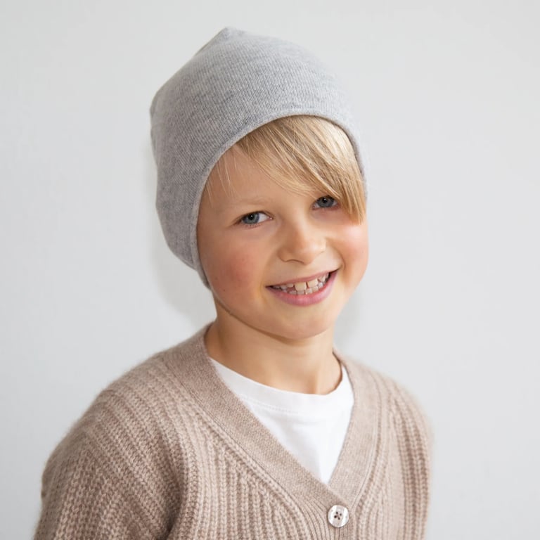Papa Lobster Kaschmirmütze, hellgrau mélange 1