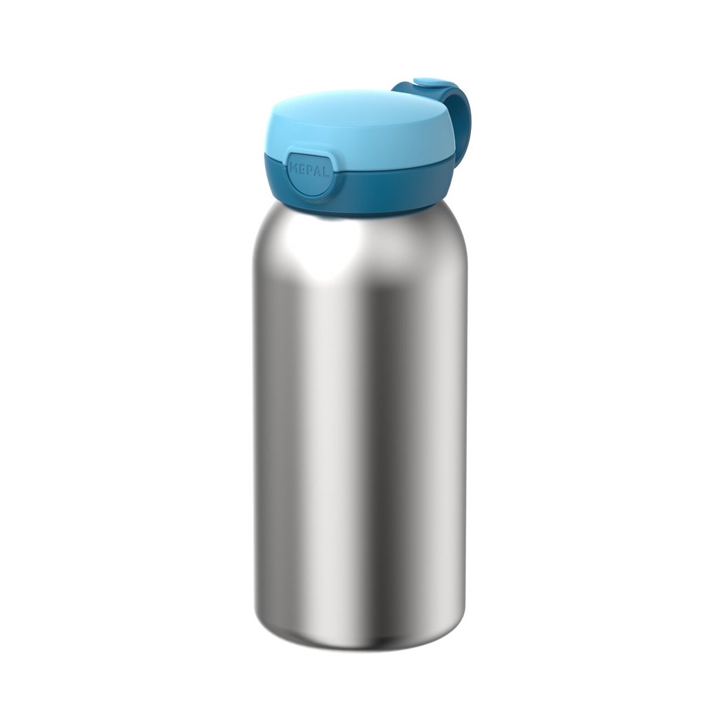 Mepal Edelstahl Trinkflasche Campus mit Klappdeckel 600 ml, Cool blue