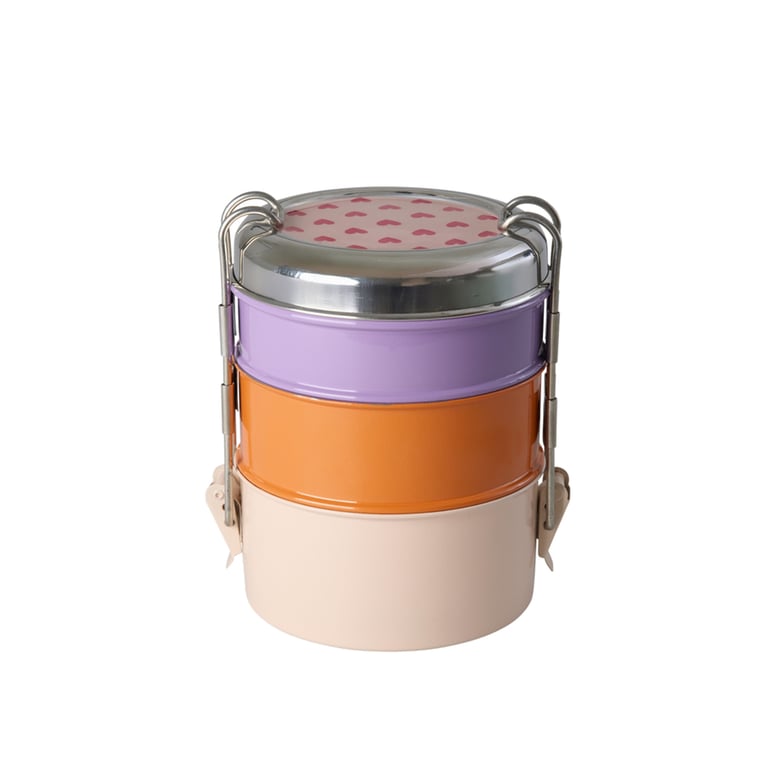 Rice Runde Edelstahl-Brotdose mit Heart Print