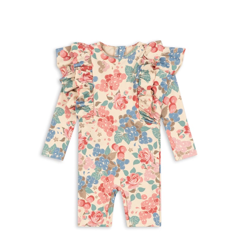 Konges Sløjd Schwimm-Onesie Manuca Frill, Bloomiegrape