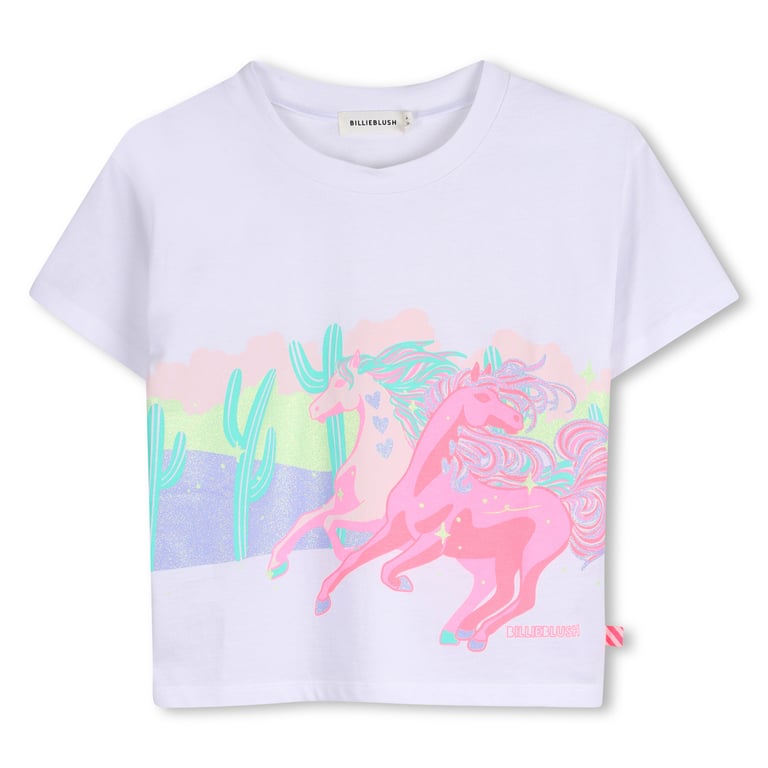 Billieblush T-Shirt Glitter Horse, weiß