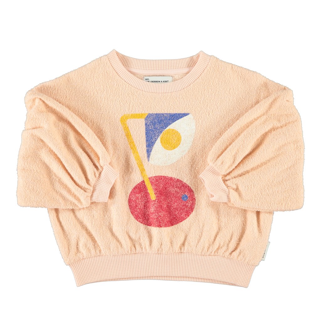 Piupiuchick Sweatshirt mit Ballonärmeln, light pink mit desk lamp print