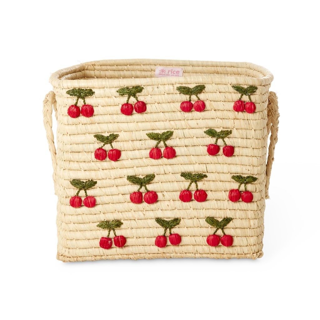 Rice Raffia Korb, nature cherries