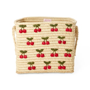 Rice Raffia Korb, nature cherries