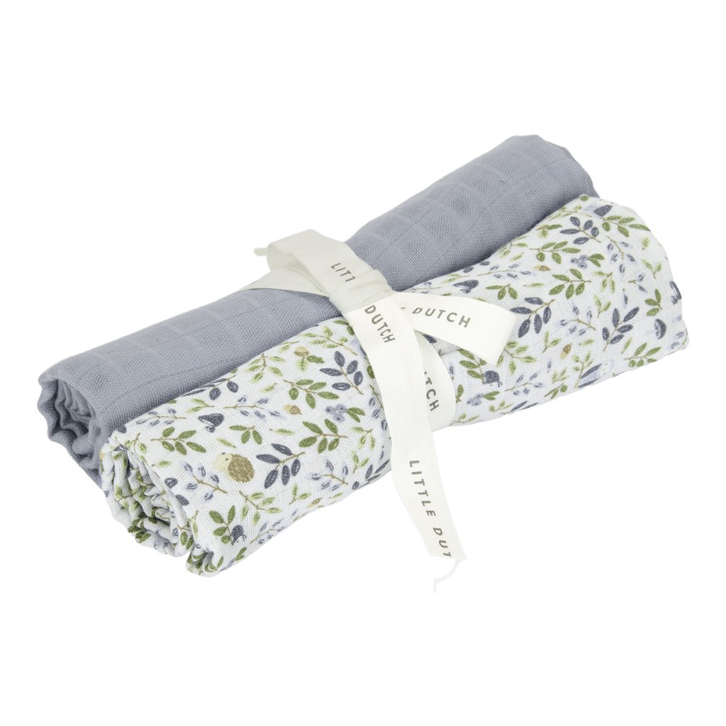 Little Dutch Swaddles Blau 2er Pack Forest Friends - Waldabenteuer (Größe 70 cm)