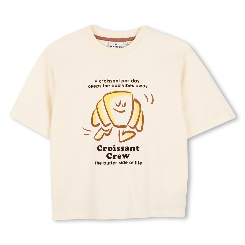 Kids around T-Shirt Croissant, elfenbein