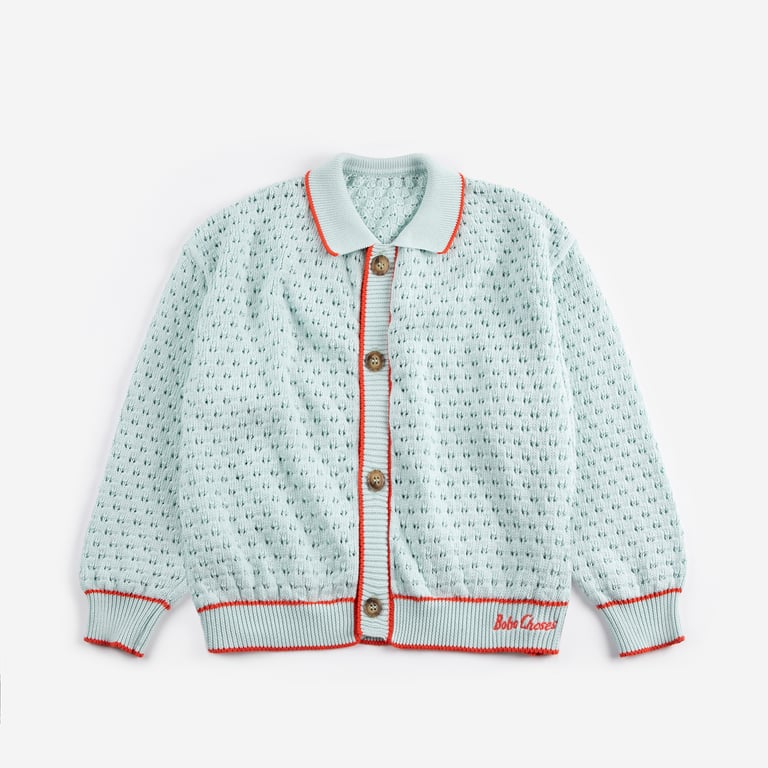 Bobo Choses Cardigan Strickjacke Openwork, light blue