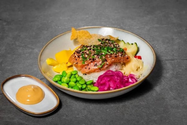 Muscular salmon bowl