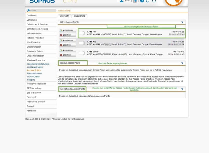 Sophos UTM Wireless Protection - Access Protection