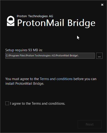 ProtonMail Bridge-Installer starten