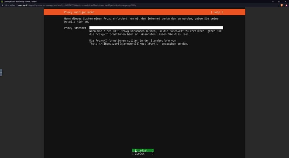 Bild 4 - Ubuntu Server Installation - Proxy