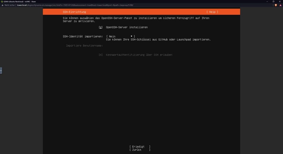 Bild 10 - Ubuntu Server Installation - SSH-Server installieren