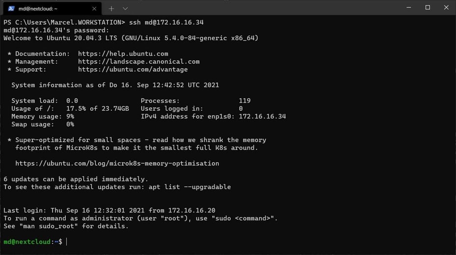 WindowsTerminal - Ubuntu Server Installation