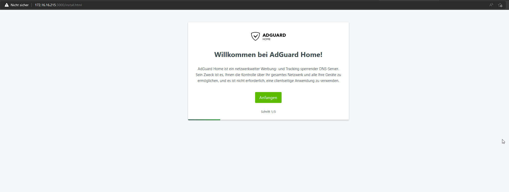 Installationssetup AdGuard