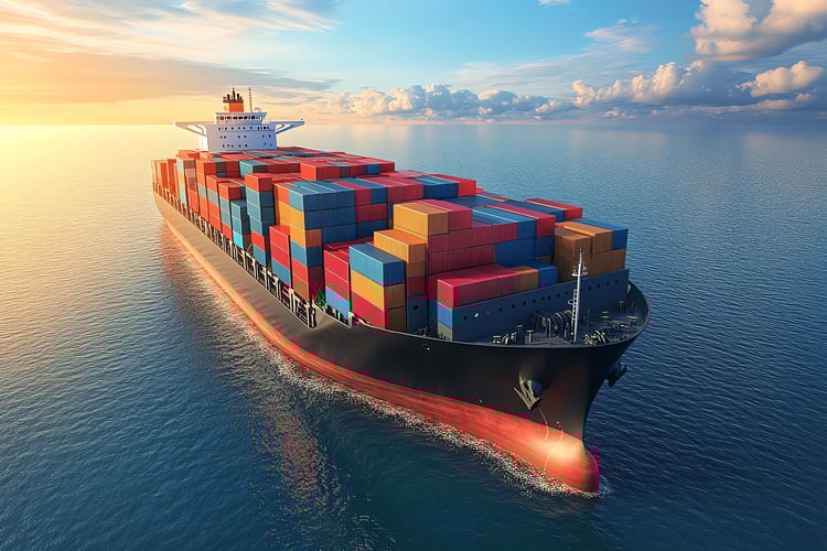 Container ship at sea