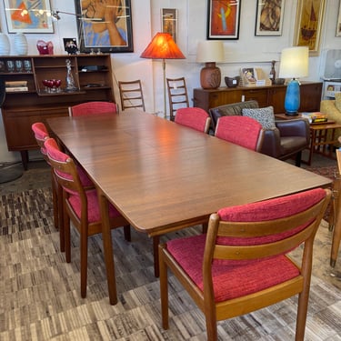 Mid Century Teak Double Butterfly Leaf Rectangular Dining Table by A.H. McIntosh