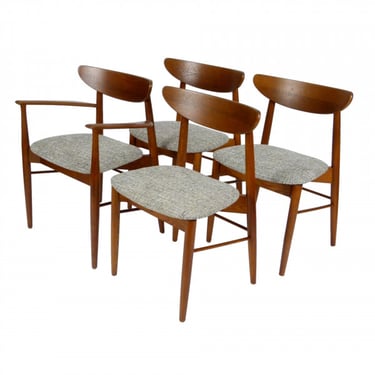 Set of 4 Sculptural Back Dining Chairs, 1960s