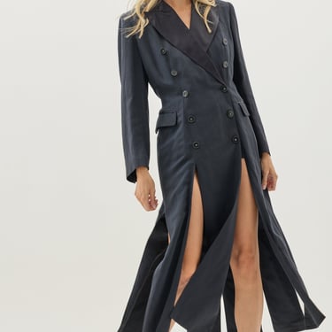 JEAN PAUL GAULTIER S/S 1993 Black Longline Paneled Tuxedo Dress