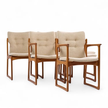 Vamdrup Stolefabrik Mid Century Danish Sculptural Teak Dining Chairs - Set of 6 - mcm 