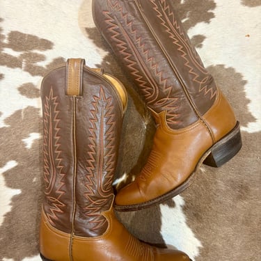 Vintage Brown and Tan Leather Tony Lama 5B 