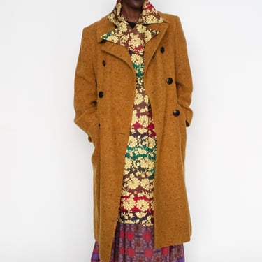 1980s Mirror Of Krizia Yellow Wool Double Breasted Coat
