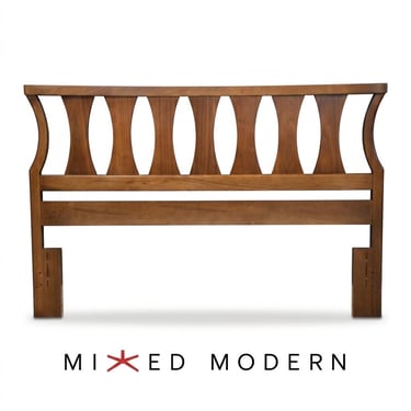 Mid Century Modern Walnut Queen Headboard 