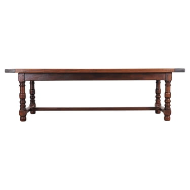 Country French Provincial Mahogany Farmhouse Dining Table 8 Ft
