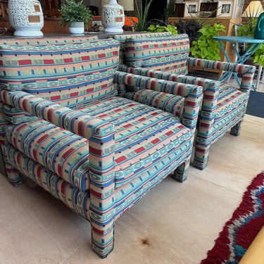 Pair of Milo Baughman Style Club/Parsons Chairs