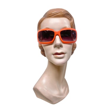 Vintage 1960s Bright Orange Wrap-around Sunglasses, VFG 