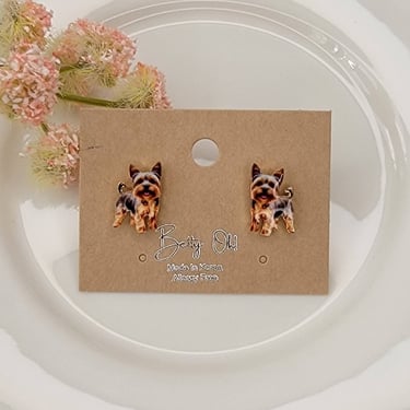 YORKSHIRE TERRIER POST EARRINGS.