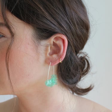 Recycled Everyday Earrings, Aquamarine Teardrops Handmade from Upcycled Plastic Bottles, Ethical Sustainable Light Earrings 