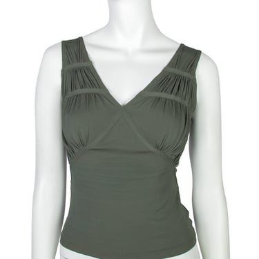 Christian DIor Vintage SS 2003 by John Galliano Green Ruched Top