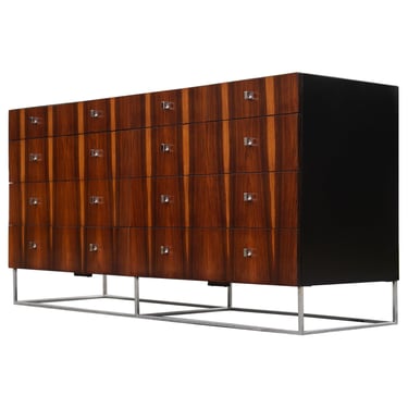 Milo Baughman for Rougier Rosewood & Chrome 10-Drawer Credenza Cabinet Dresser
