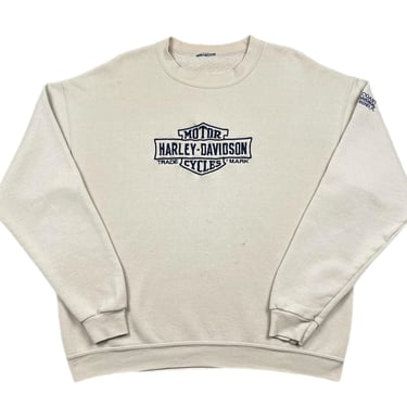Vintage 90s Harley Davidson Motorcycles Gulf Coast Florida Embroidered Crewneck Sweatshirt (Large) 