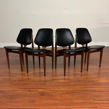 Vintage Mid-Century Teak Dining Chairs Set of 4