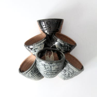 vintage studio pottery tiered planter vase 