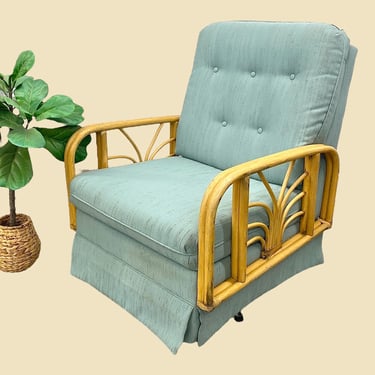 LOCAL PICKUP ONLY ———— Vintage Rattan Lounge Chair 