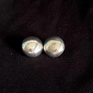 Vintage Jezlaine Sterling Dome Earrings 