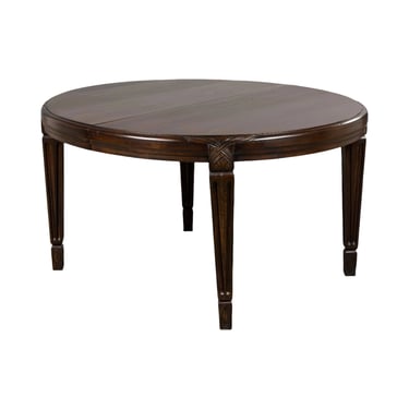 1940s French Art Deco Oval Maple Dining Table 