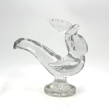 vintage Martinsville Clear Glass Rooster Barnyard or Animal Series 