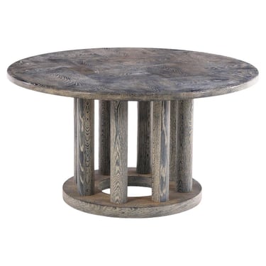 A French Cerused Oak Round Dining Table, C. 1970.