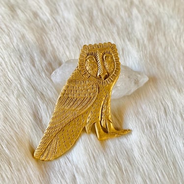 1989 Virginia Museum of Fine Arts Owl Brooch / Egyptian Owl Pin / Art Replica Brooch / Whimsical Statement Jewelry / Vintage Bird Brooch 