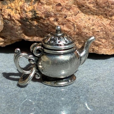 Vintage Sterling Teapot Lid Opens 3D Dimensional Charm 