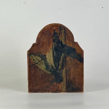 Antique Salvaged Hunting Capture Game/Bird Oil on Board Painting With Arched Top 