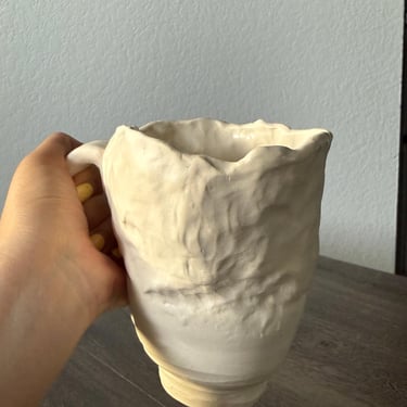 Contemporary Sculptural Mug | Feminine & Organic Flow | Zen Vibe Porcelain Mug | Handbuild Drinkware 