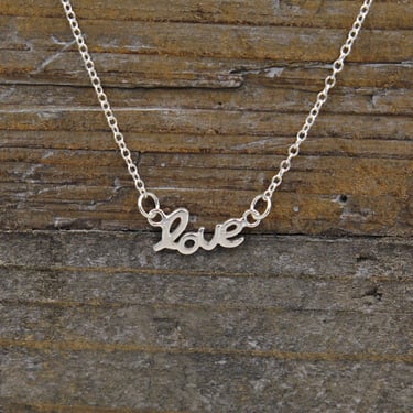 Sterling Silver LOVE Necklace, Romantic Gift for Her, Dainty Necklace, Teen Gift, Mom Jewelry, Girlfriend Gift 