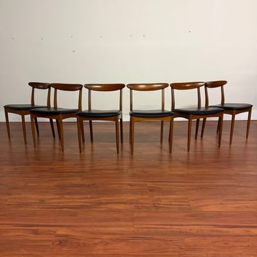 Vintage Low Back Teak Dining Chairs Set of 6