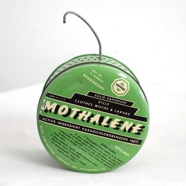 Vintage Mothalene Perforated Hanging Tin 