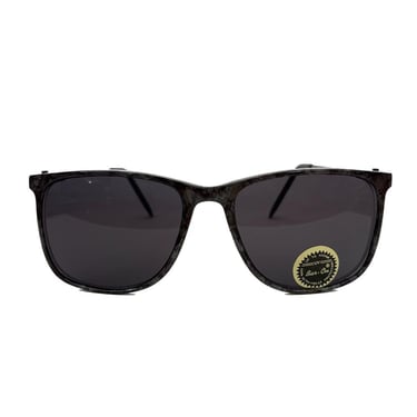 Vintage 80s Oversized Black and Grey Marbled Sunglasses 